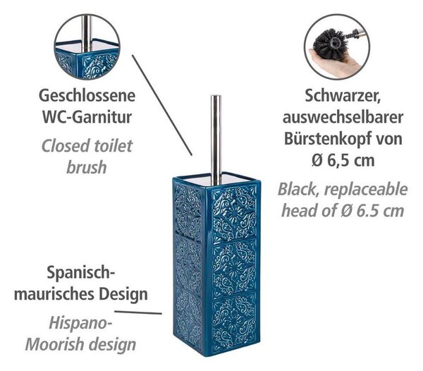 Set di accessori da bagno blu scuro in ceramica Cordoba - Wenko