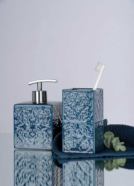 Set di accessori da bagno blu scuro in ceramica Cordoba - Wenko