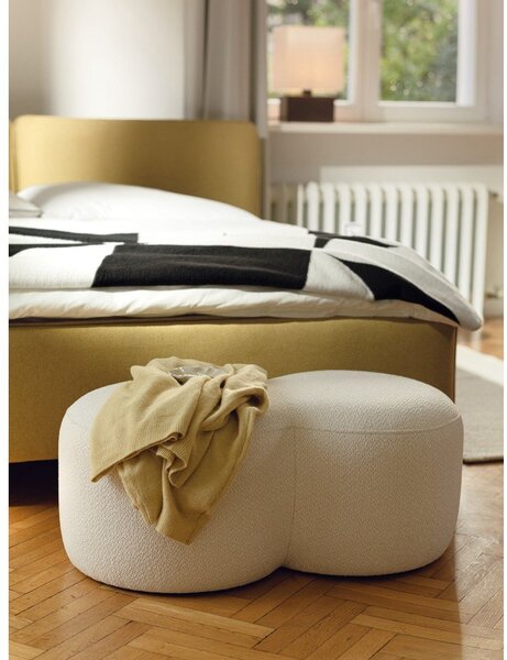 Poggiapiedi beige con rivestimento in bouclé Umbo – noo.ma