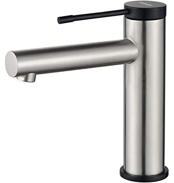 Miscelatore monocomando per lavabo, ideale per il bagno, in nichel lucido