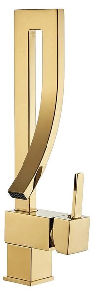 Miscelatore per lavabo, montaggio a soffitto, design monocomando, oro B