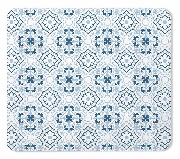 Tappetino da bagno bianco e blu in terra di diatomee 35x45 cm Atlanta - douceur d'intérieur