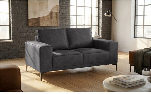 Divano color antracite con rivestimento in finta pelle 164 cm Copenhagen – Scandic