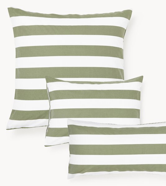 Federa reversibile in cotone a righe Lorena