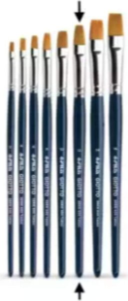 Giotto Pennello artistico taklon Serie 600 piatto N°12 set 12 pezzi