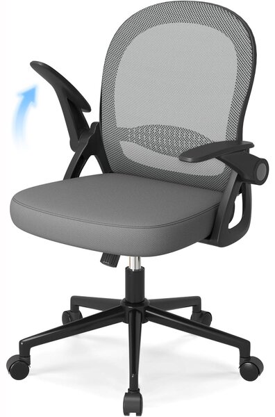 Sedia da ufficio ergonomica vincitrice del test, sedia da scrivania con schienale traspirante, regolabile per la massima libertà di movimento, grigio scuro
