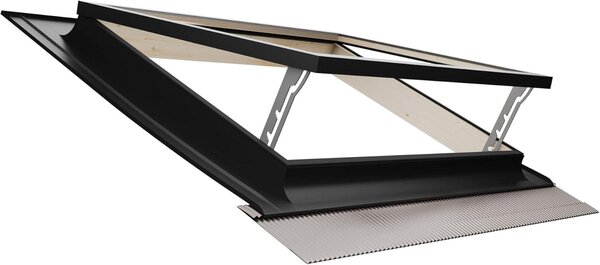 Emica - Lucernario Best Vasistas in Alluminio | Vetrata Isolante 4-9-4 | Interno Legno Abete | Maniglie con 4 posizioni di Apertura (72x48 BxH)