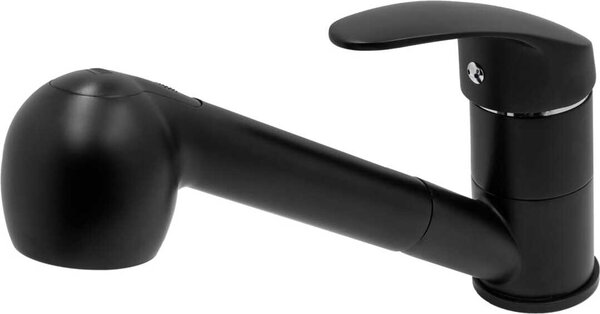 Miscelatore per cucina Miscelatore per lavello Miscelatore estraibile per cucina con spray; nero