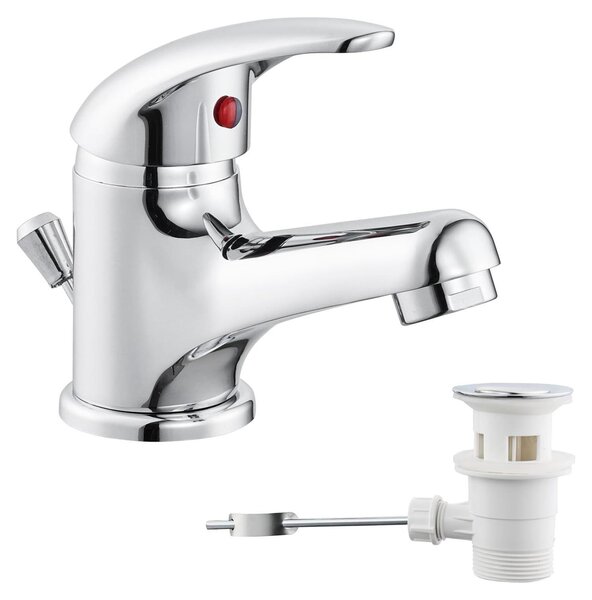 Miscelatore monocomando per lavabo, con alzata, cromato, modello compatto