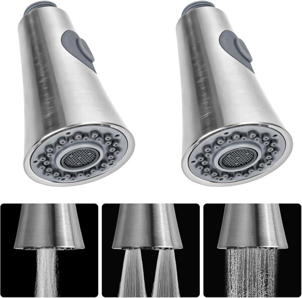 2 soffioni doccia per rubinetto da cucina, ricambio con 3 tipi di getto, soffione estensibile con attacco G 1/2
