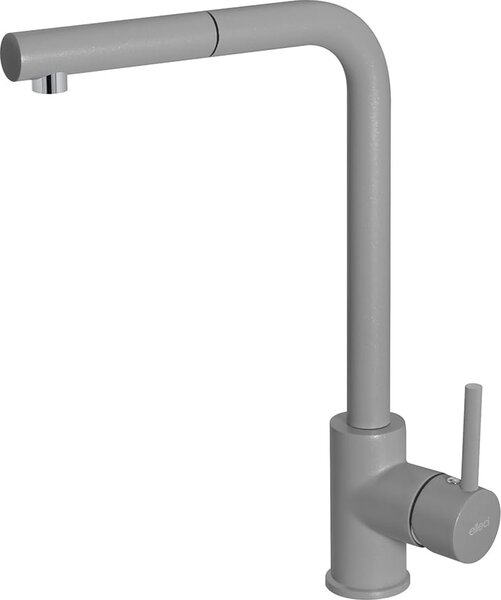 ELLECI Rubinetto Cucina Miscelatore con Doccetta Estraibile Monocomando in Granitek colore Grigio - MGKTRP48