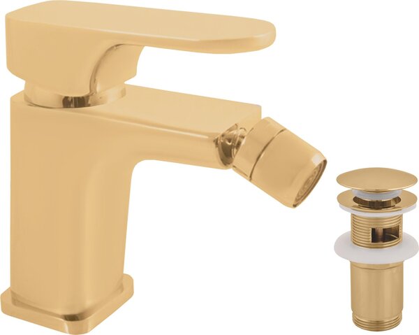 YUKON - Miscelatore per bidet con scarico, Oro - spazzolato YU145.0KZK, RAV Slezák