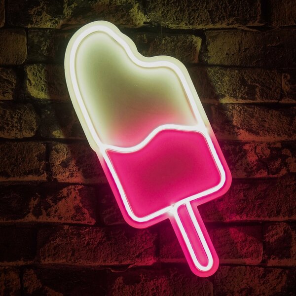 Opviq, Ice Cream - White Pink, strisce LED, bianche, strisce neon flessibili, 17 x 40 x 2 cm
