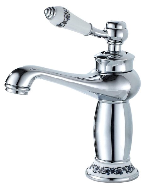 Miscelatore per lavabo, cromo, a leva singola, stile retrò