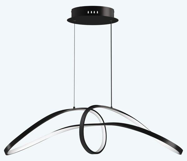 Doporro Lampadario a Sospensione 30W, 90 cm, Metallo Base, Lunghezza Filo 100 cm, Altezza regolabile, Lampada da Soffitto a Sospensione per Camera da Letto e Soggiorno, Nero, Alivetta