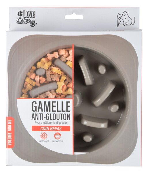 Ciotola in plastica anti-inghiottimento per cani - Love Story