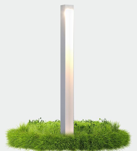 Doporro Lampione da Giardino 80 cm IP65 con LED 5W 3000K C Paletto Luminoso da Esterno in Alluminio Bianco Opaco per Sentieri, Vialetti, Terrazze e Cortili, Design Moderno