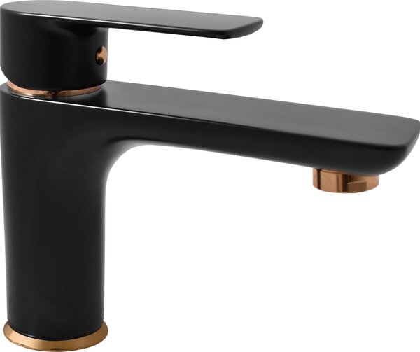 VLTAVA - Miscelatore per lavabo senza scarico, nero opaco/oro VT426.0CMATZ, RAV Slezák