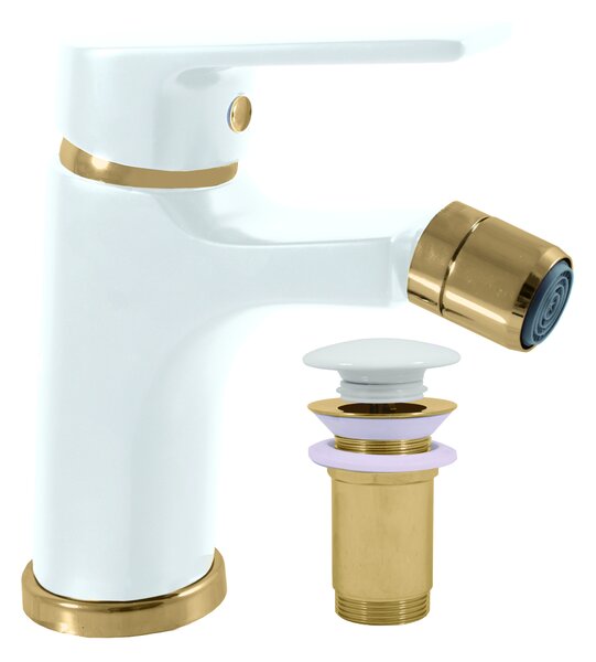 Slezák-RAV Slezák Rav CO145KBZ Miscelatore per bidet bianco/oro Colore: bianco/oro, Dimensione: 1/2''