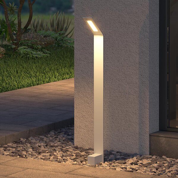 Doporro Lampione da Giardino 80 cm IP65 con LED 6W 3000K šC Paletto Luminoso da Esterno in Alluminio Bianco Opaco per Sentieri, Vialetti, Terrazze e Cortili, Design Moderno