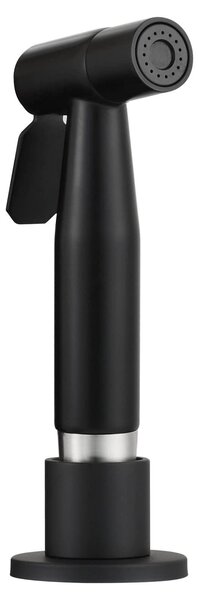 Rubinetto da cucina con getto estraibile e flessibile laterale, colore nero, set in acciaio inossidabile per piano di lavoro