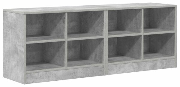 VidaXL Comodino, set da 2 pezzi, grigio cemento, 66 x 33 x 48 cm, materiale a base di legno