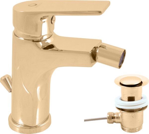 COLORADO - Miscelatore per bidet a parete con scarico, Oro - lucido CO145.0KZ, RAV Slezák