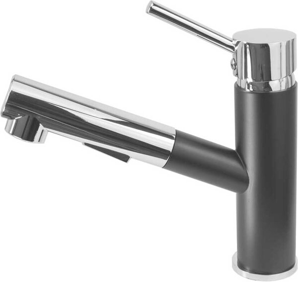 Miscelatore per cucina Miscelatore per lavello Miscelatore estraibile per cucina con spray; nero