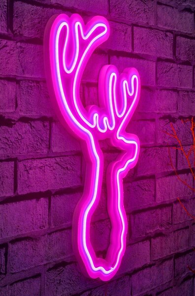 Opviq, Deer - Pink, strisce LED, rosa, strisce neon flessibili, 21 x 34 x 2 cm