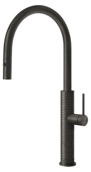 Miscelatore monocomando Gessi Gessi316 Meccanica 60024 707 46,5 cm, PVD nero metallizzato spazzolato