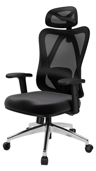 POKAR Sedia da ufficio ergonomica con schienale adattabile, colore: argento