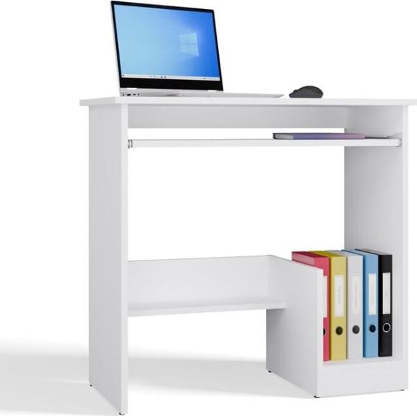 BDW, scrivania per computer rosa, vassoio per tastiera, 80×40×75 cm, ufficio/studio