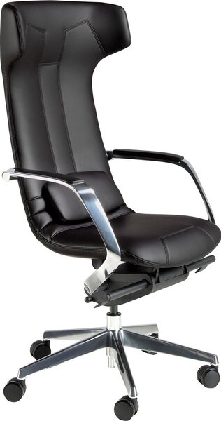 Sedia da ufficio girevole in Pelle finta nera 4215