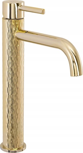 Rubinetto per lavabo Rubinetto per bagno Lavabo Miscelatore monocomando Rubinetto per bagno oro; 28 cm