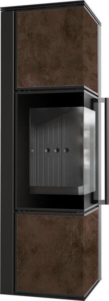 Stufa in acciaio KRATKI TORA/M 8 kW Ø 150 Sinterizzazione al quarzo OXIDE MORO rivestimento nero