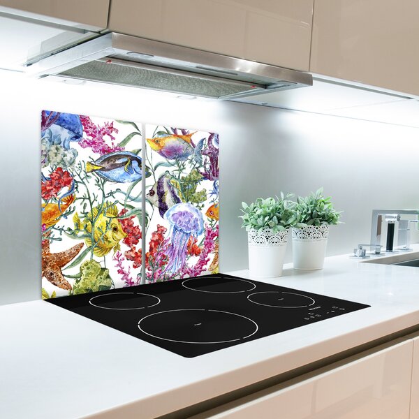 Tagliere in vetro temperato Barriera corallina 60x52 cm