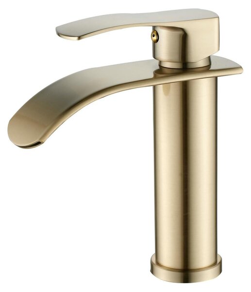 Miscelatore monocomando per lavabo, finitura oro spazzolato