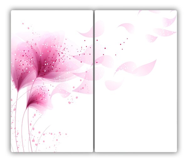 Tagliere in vetro Fiore rosa 60x52 cm