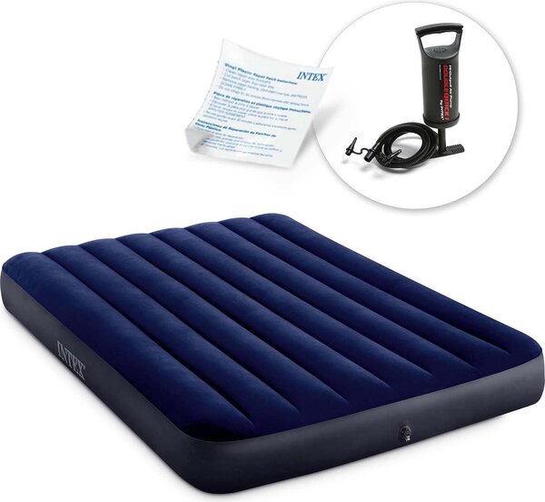 Materasso gonfiabile 191x137x25 cm con pompa a pistone INTEX 64758