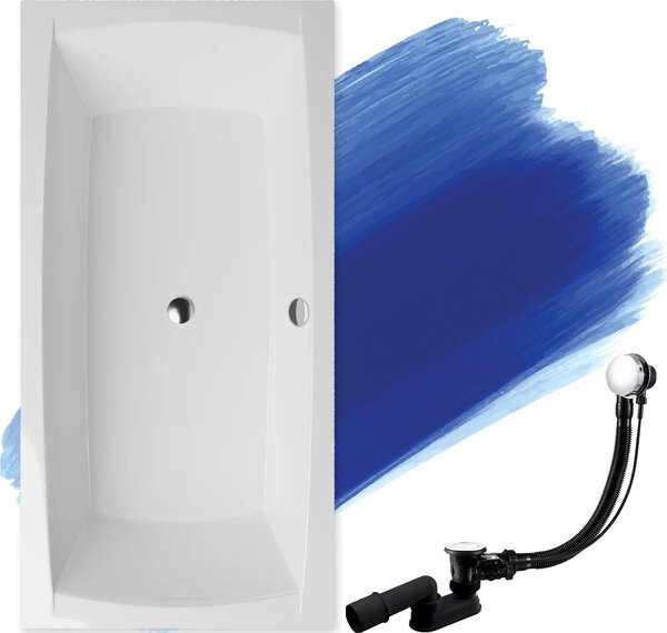 BADLAND vasca rettangolare Apri 140x70 con set di scarico e piedini GRATIS senza rivestimento