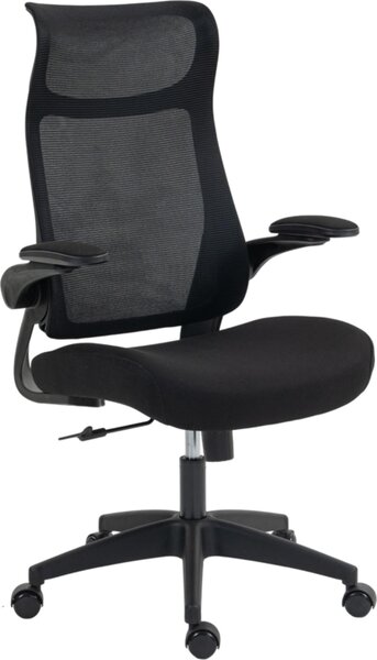 Sedia da ufficio ergonomica con braccioli 3D, schienale in rete, schienale a S, poggiatesta, funzione di inclinazione, nero