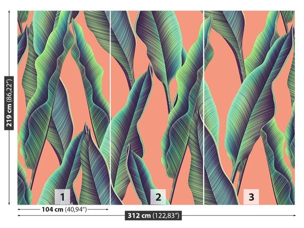 Carta da parati Foglie tropicali 104x70 cm