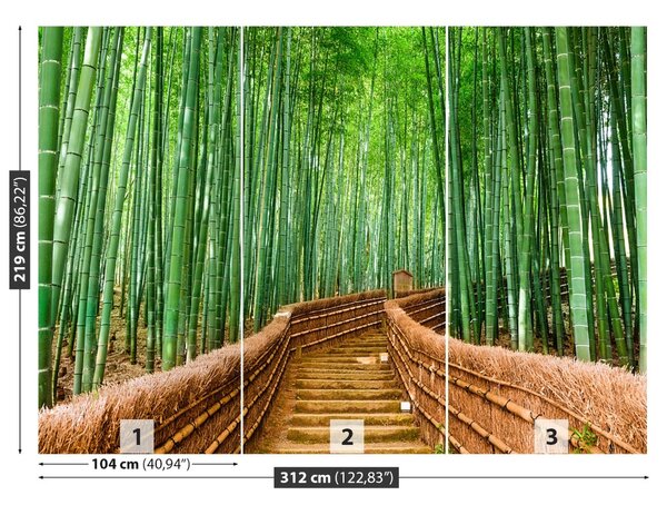 Carta da parati Foresta di bamboo 104x70 cm