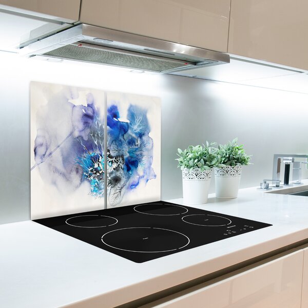 Tagliere in vetro Fiori di astrazione 60x52 cm