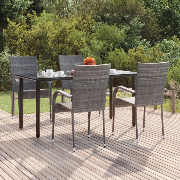 SET PRANZO GIARDINO PIEGHEVOLE POLYRATTAN 1 TAVOLO 2 SEDIE