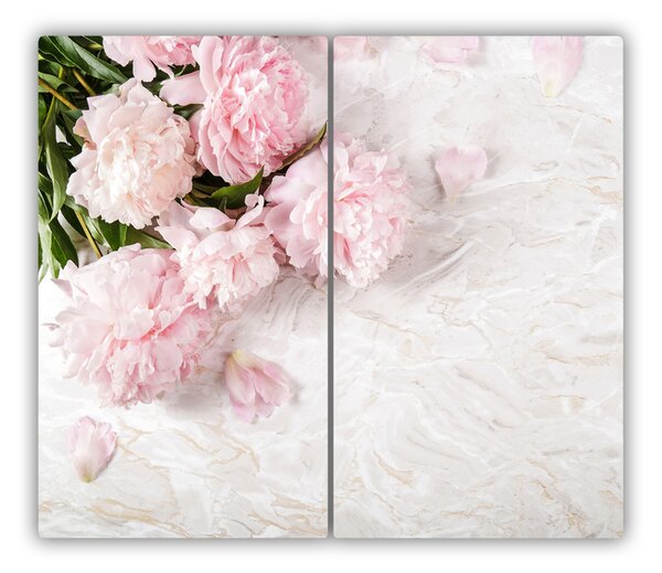 Tagliere in vetro Peonie 60x52 cm