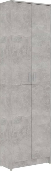 Armadio Corridoio Grigio Cemento 55x25x189 cm Legno Multistrato