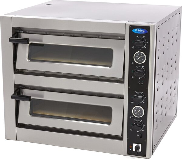 Maxima - Forno per pizza gourmet - Adatto a 4 pizze Ø 30 cm - Doppio piano