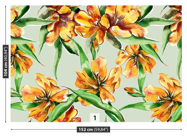 Carta da parati Tulips Flowers 104x70 cm
