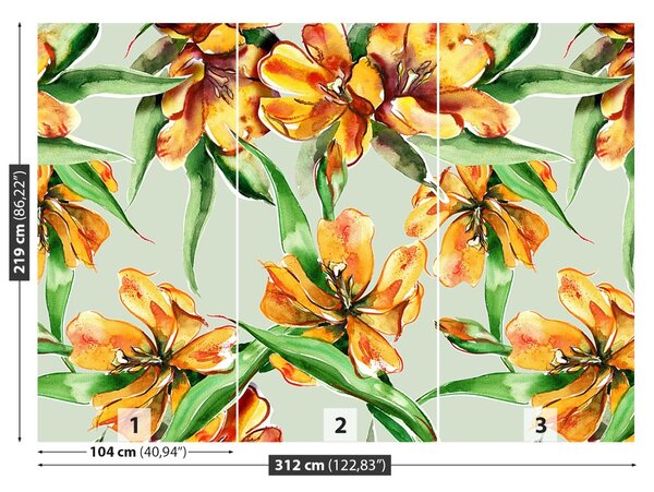 Carta da parati Tulips Flowers 104x70 cm